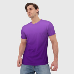 Мужская футболка 3D Красивый фиолетовый градиент - фото 2