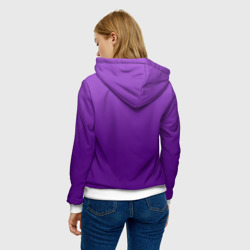 Толстовка с принтом Красивый фиолетовый градиент для женщины, вид на модели сзади №2. Цвет основы: белый