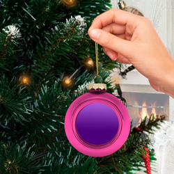 Стеклянный ёлочный шар Красивый фиолетовый градиент - фото 2