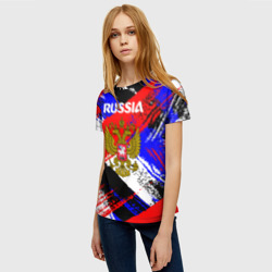 Женская футболка 3D Russia Геометрия патриотизм - фото 2