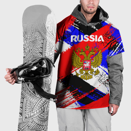 Накидка на куртку 3D Russia Геометрия патриотизм, цвет 3D печать