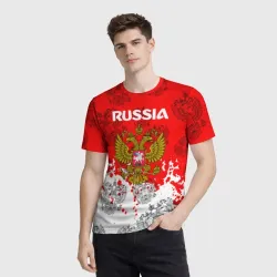 Мужская футболка 3D Russia Паттерн Гербов - фото 2