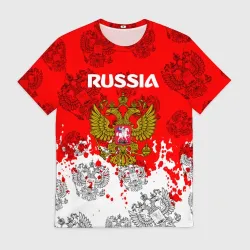 Мужская футболка 3D Russia Паттерн Гербов