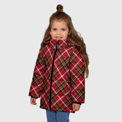 Зимняя куртка для девочек 3D Клетчатый принт тартан - фото 2