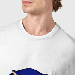 Футболка с принтом Sonic Exe - I am God для мужчины, вид на модели спереди №4. Цвет основы: белый