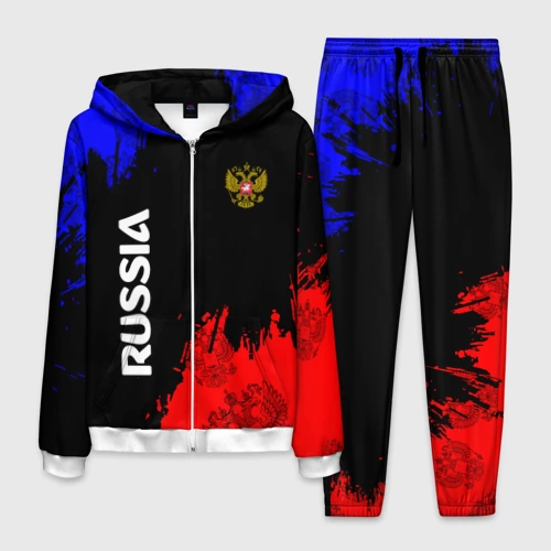 Мужской 3D костюм с принтом Russia Патриот, вид спереди #2