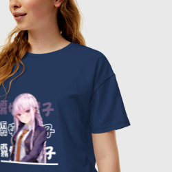 Женская футболка хлопок Oversize Данганронпа Danganronpa, Кёко Киригири Kyouko Kirigiri - фото 2