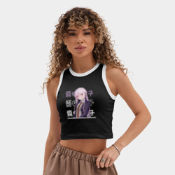 Женская укороченная майка-топ хлопок Данганронпа Danganronpa, Кёко Киригири Kyouko Kirigiri - фото 2
