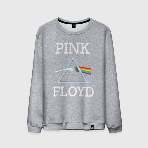 Мужской свитшот хлопок Pink Floyd - Пинк флойд логотип, цвет меланж