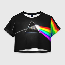 Женская футболка Crop-top 3D Pink Floyd - Пинк флойд глитч