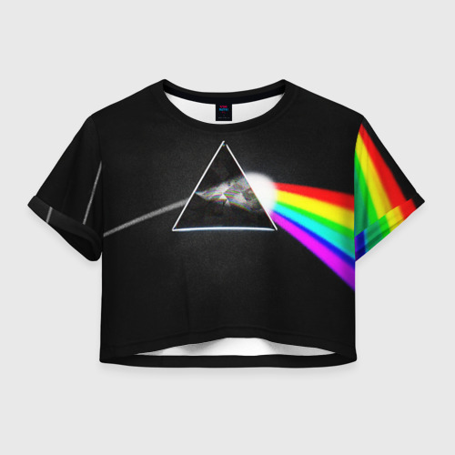 Женская футболка Crop-top 3D Pink Floyd - Пинк флойд глитч, цвет 3D печать