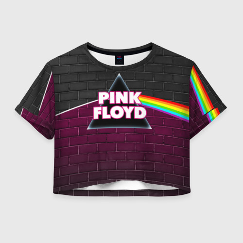 Женская футболка Crop-top 3D Pink Floyd. Пинк флойд, цвет 3D печать