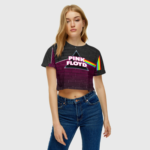 Женская футболка Crop-top 3D Pink Floyd. Пинк флойд, цвет 3D печать - фото 4