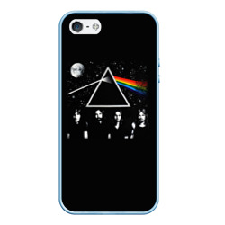 Чехол для iPhone 5/5S матовый Pink Floyd logo Пинк флойд небо