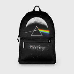 Рюкзак с принтом Pink Floyd logo Пинк флойд звезды для любого человека, вид спереди №3. Цвет основы: белый