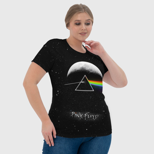 Женская футболка 3D Pink Floyd logo Пинк флойд звезды, цвет 3D печать - фото 6