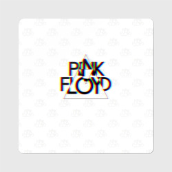 Магнит виниловый Квадрат Pink Floyd logo Пинк флойд глитч