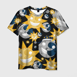 Мужская футболка 3D Солнце и Луна из FNAF Security Breach. Паттерн