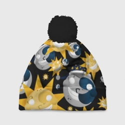 Шапка 3D c помпоном Солнце и Луна из FNAF Security Breach. Паттерн