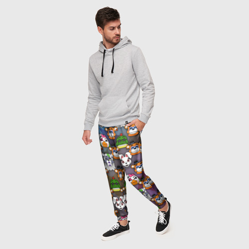 Мужские брюки 3D Фредди, Рокси, Ванни, Чика и Монтгомери, цвет 3D печать - фото 3