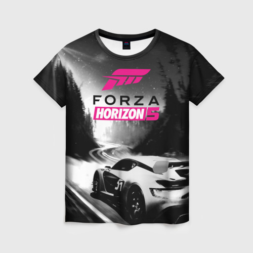 Женская футболка 3D Forza Horizon 5 - night race, цвет 3D печать