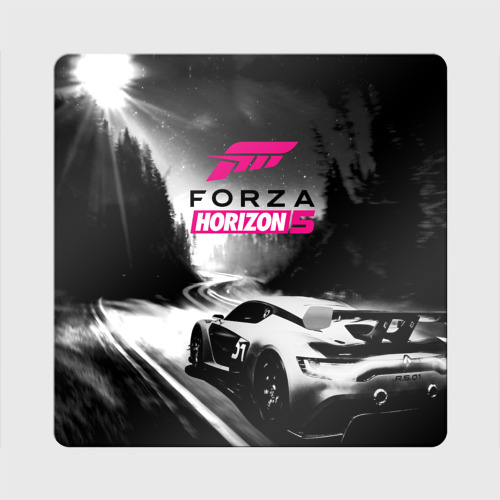 Магнит виниловый Квадрат с принтом Forza Horizon 5 - night race, вид спереди №1