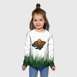 Детский лонгслив 3D Minnesota Wild, Миннесота Уайлд Лес - фото 2