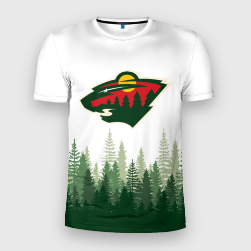 Мужская футболка 3D Slim Minnesota Wild, Миннесота Уайлд Лес, цвет 3D печать