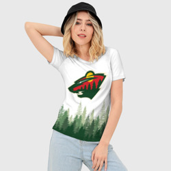 Женская футболка 3D Slim Minnesota Wild, Миннесота Уайлд Лес - фото 2