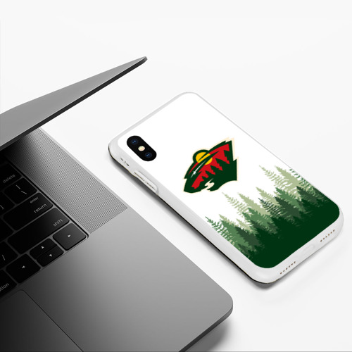 Чехол для iPhone XS Max матовый Minnesota Wild, Миннесота Уайлд Лес - фото 5