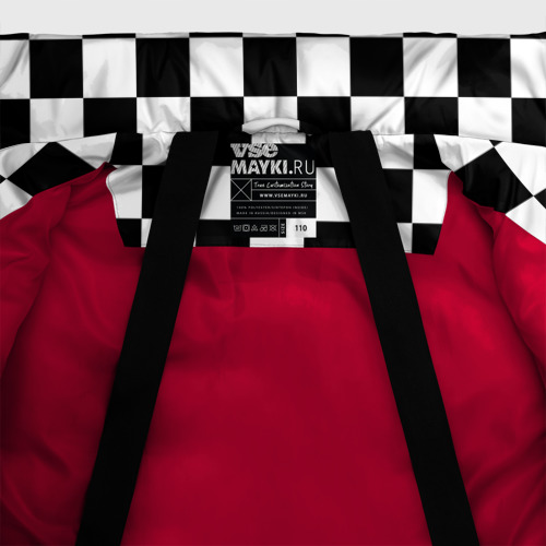Зимняя куртка для девочек 3D Chess Squares Cubes, цвет красный - фото 7