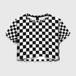 Женская футболка Crop-top 3D Chess Squares Cubes