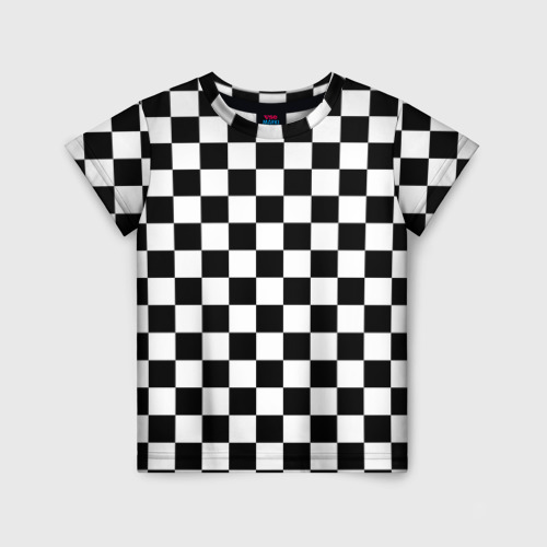 Детская футболка 3D с принтом Chess Squares Cubes, вид спереди #2