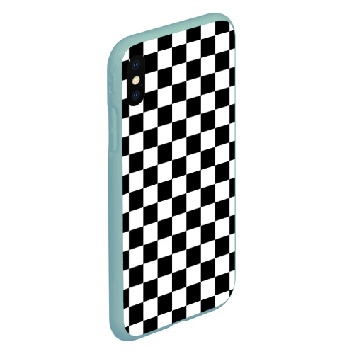 Чехол для iPhone XS Max матовый Chess Squares Cubes, цвет мятный - фото 3