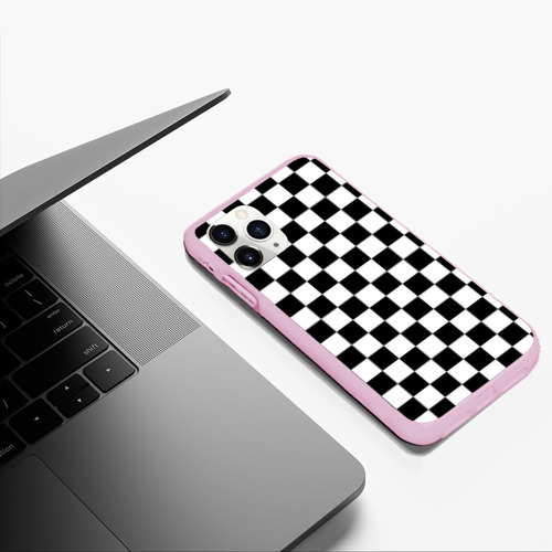 Чехол для iPhone 11 Pro Max матовый Chess Squares Cubes, цвет розовый - фото 5