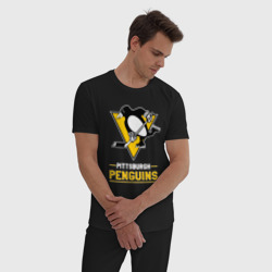 Мужская пижама хлопок Питтсбург Пингвинз , Pittsburgh Penguins - фото 2