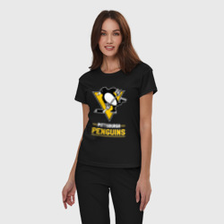 Женская пижама хлопок Питтсбург Пингвинз , Pittsburgh Penguins - фото 2