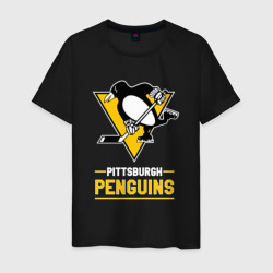 Питтсбург Пингвинз , Pittsburgh Penguins – Мужская футболка хлопок с принтом купить со скидкой в -20%