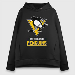 Женское худи Oversize хлопок Питтсбург Пингвинз , Pittsburgh Penguins