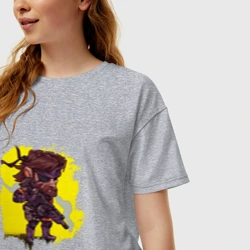 Женская футболка хлопок Oversize Big Boss whith gun - фото 2