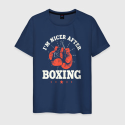 Мужская футболка хлопок I'm nicer after boxing