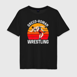Мужская футболка хлопок Oversize Greco Roman Wrestling бросок через себя