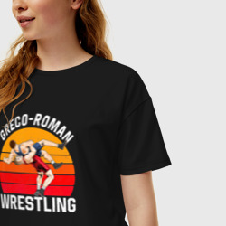 Женская футболка хлопок Oversize Greco Roman Wrestling бросок через себя - фото 2