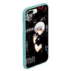 Чехол для iPhone 7Plus/8 Plus матовый Токийский Гуль на фоне Иероглифов Tokyo Ghoul - фото 2