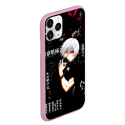 Чехол для iPhone 11 Pro Max матовый Токийский Гуль на фоне Иероглифов Tokyo Ghoul - фото 2