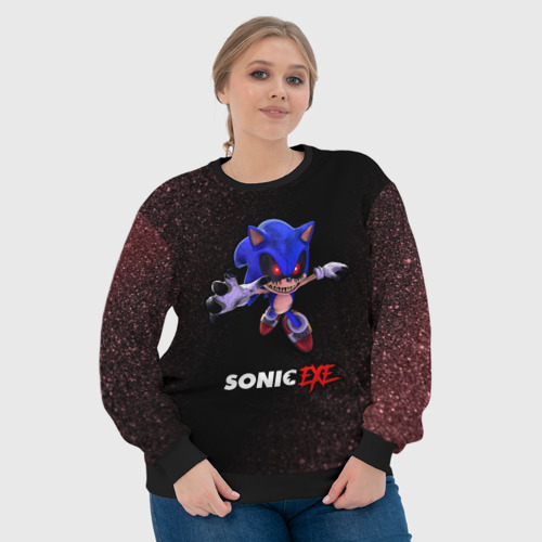 Женский свитшот 3D Sonic EXE - Шум, цвет 3D печать - фото 6