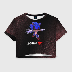 Женская футболка Crop-top 3D Sonic EXE - Шум