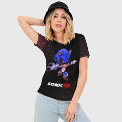 Женская футболка 3D Slim Sonic EXE - Шум - фото 2