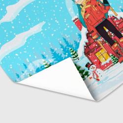 Бумага для упаковки 3D Хильда на фоне зимнего домика - фото 2