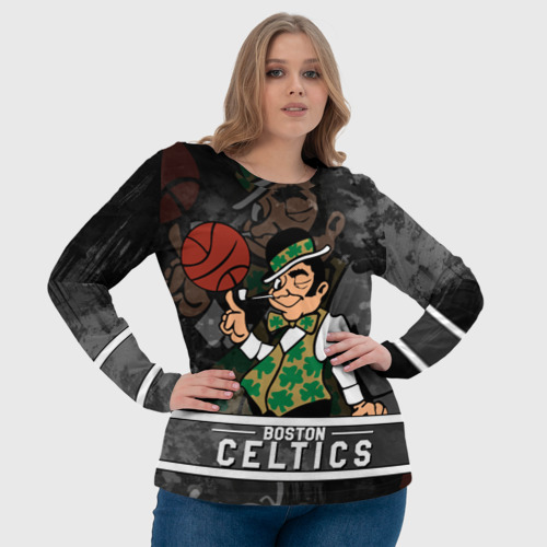 Женский лонгслив 3D Boston Celtics , Бостон Селтикс, цвет 3D печать - фото 6